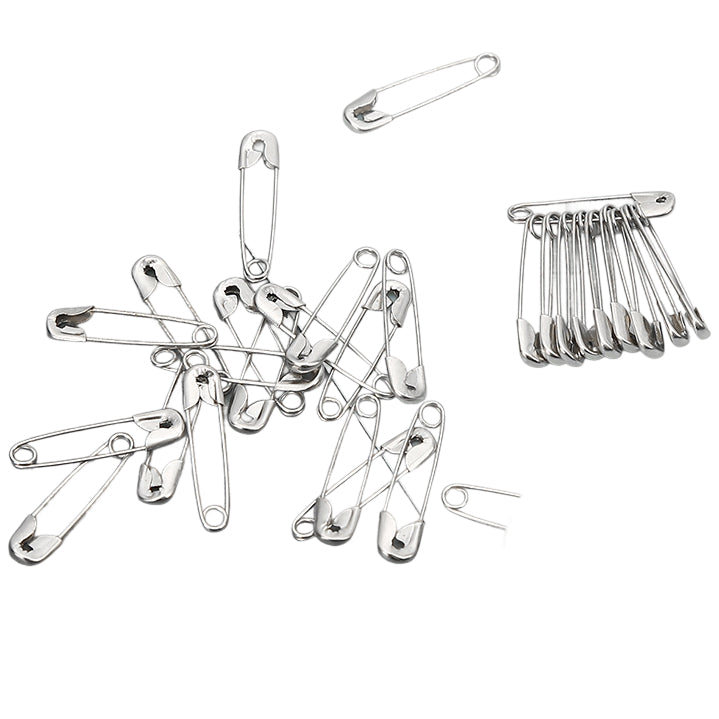 Large Nickel Plated Steel Safety Pins for Sewing Crafts and Fabric Fastening, Pack of 60