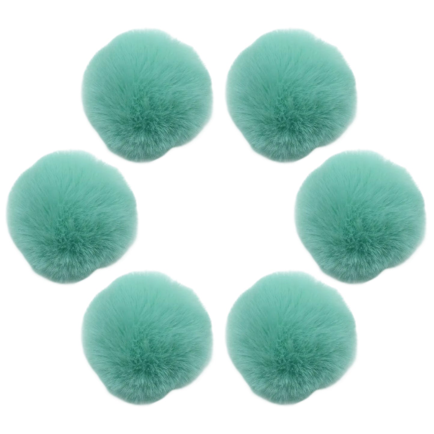 7.5cm Faux Rabbit Fur Ball for DIY Crafts, Keychains, and Decorations, 6-Pack