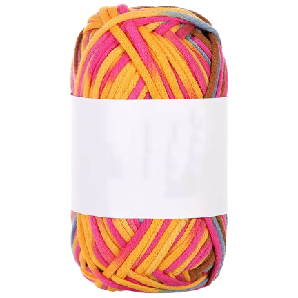 Rainbow Cotton-Nylon Blend Yarn, 68% Cotton, 32% Nylon, 50g/1.76oz, 87.5 Yards