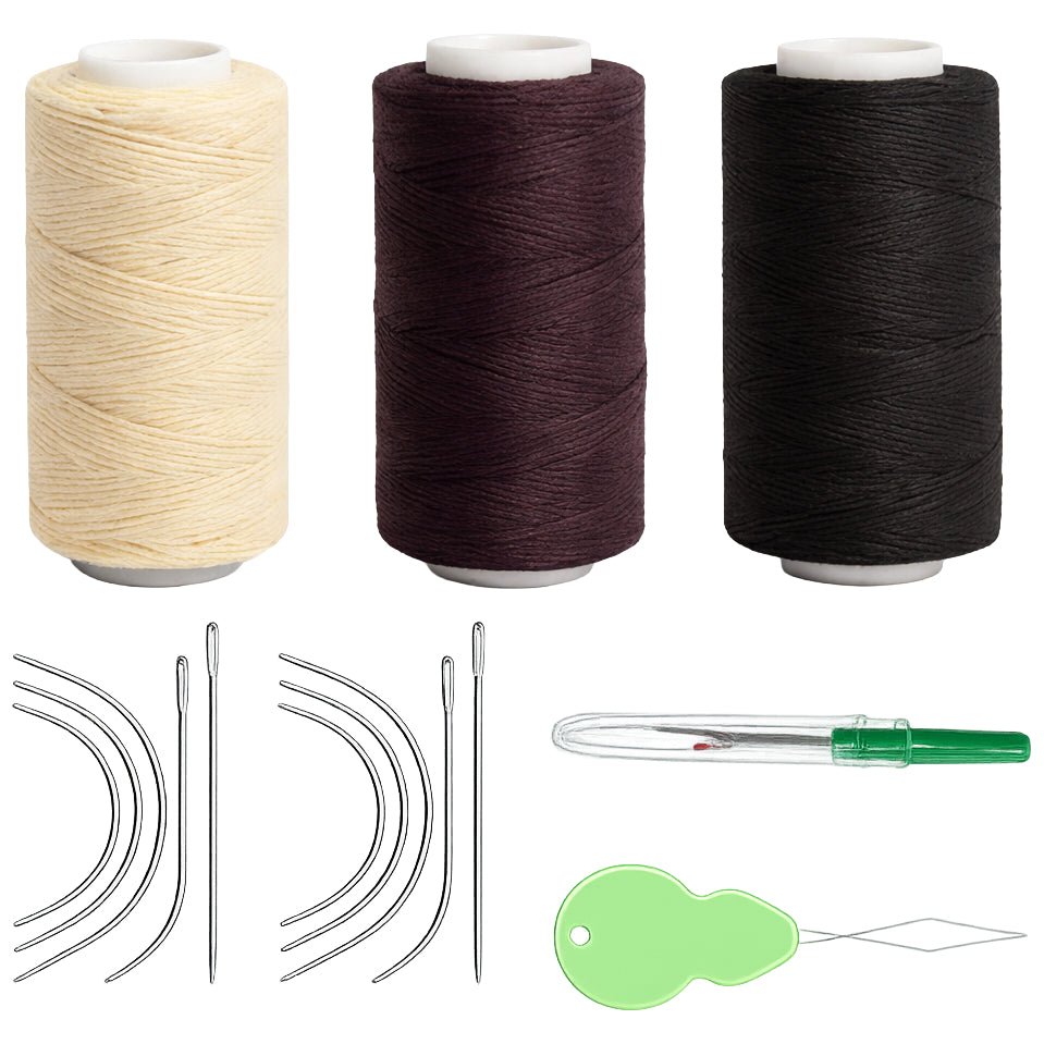 Hair Weave Thread 100m Each for Hair Extensions Wig Making and DIY Sewing, Set of 3