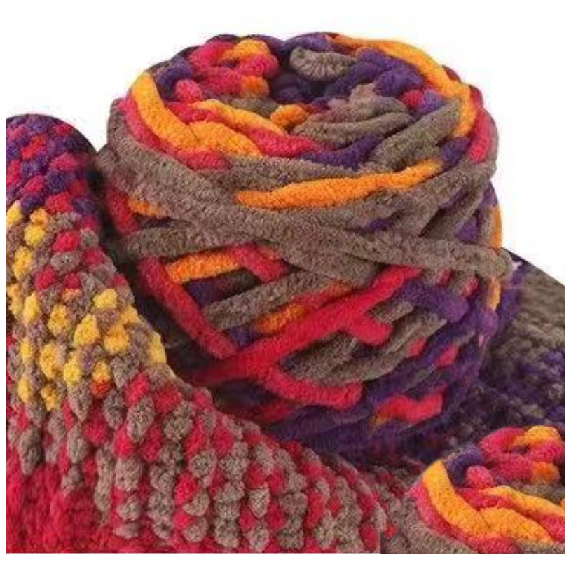5mm Super Bulky Icicle Chenille Blanket Yarn 100g/3.53oz, 72 Yards for Knitting & Crocheting Crafts