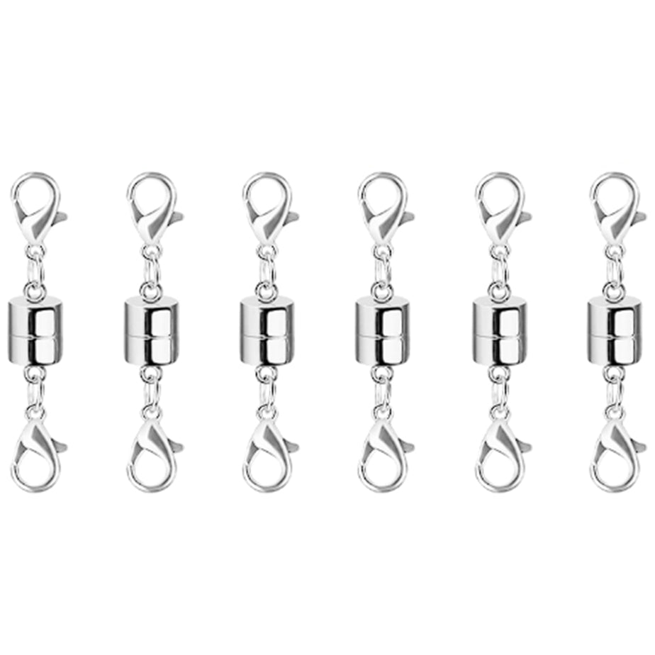 Magnetic Necklace Clasp Extenders with Double Lobster Clasps for Easy Jewelry Attachment in Gold and Silver