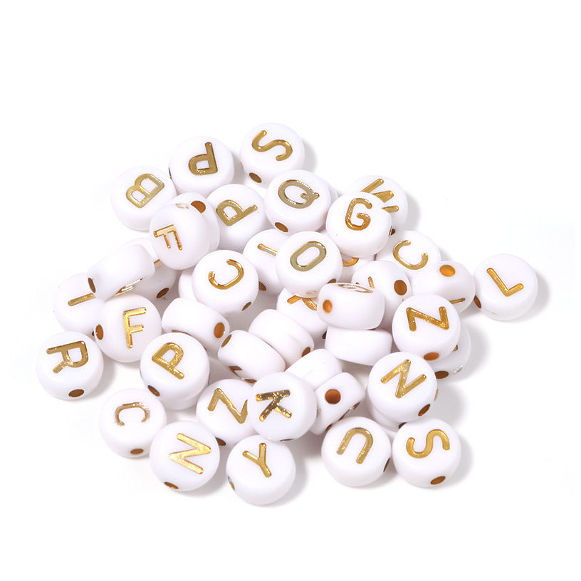 Alphabet Letter Beads 4x7mm Acrylic Round Beads for Bracelets Necklaces Keychains DIY Jewelry, Pack of 300