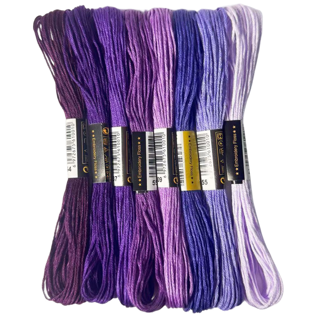 8 Skeins Gradient Embroidery Floss Thread, 6-Strand Cross Stitch and Bracelet Making Yarn Set
