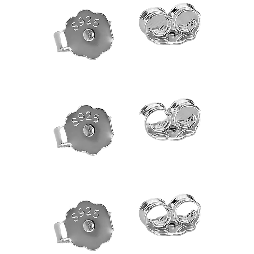 Locking Earring Backs for Stud Earrings Secure Replacement for Standard Posts, Pair of 3