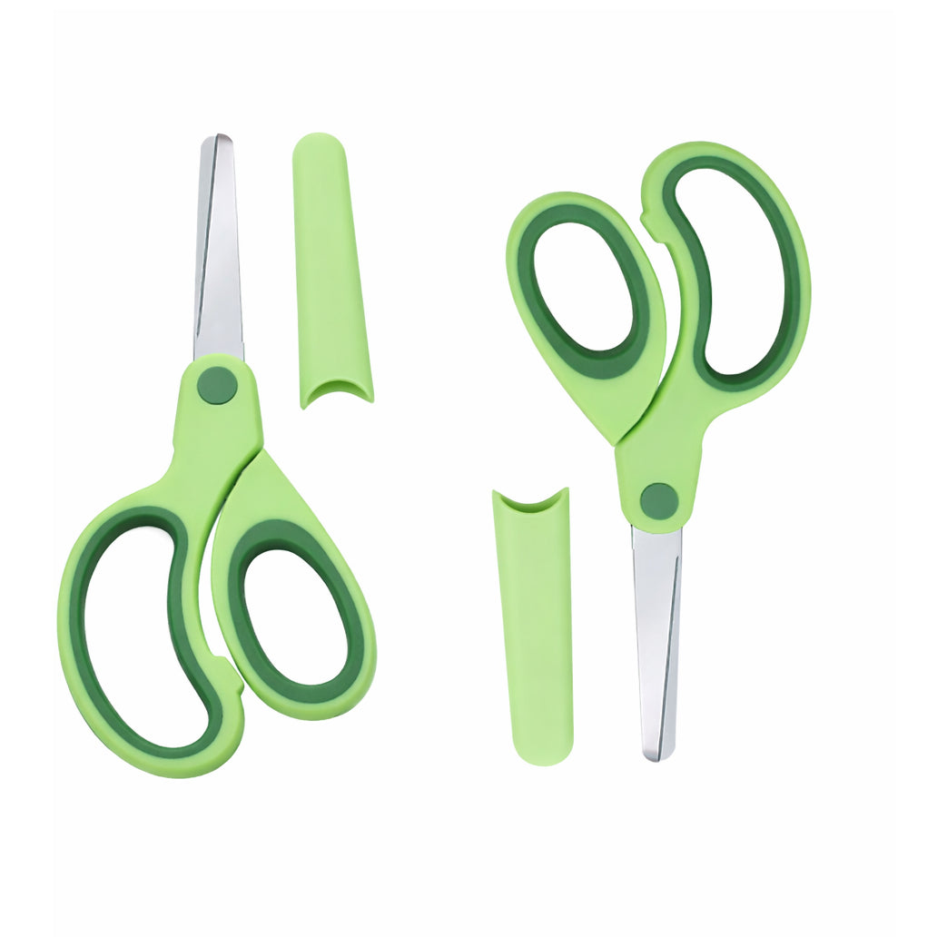 5 Inch Kids Safety Scissors with Blunt Tip and Cover for Toddler Paper Cutting Crafts Ages 4-9