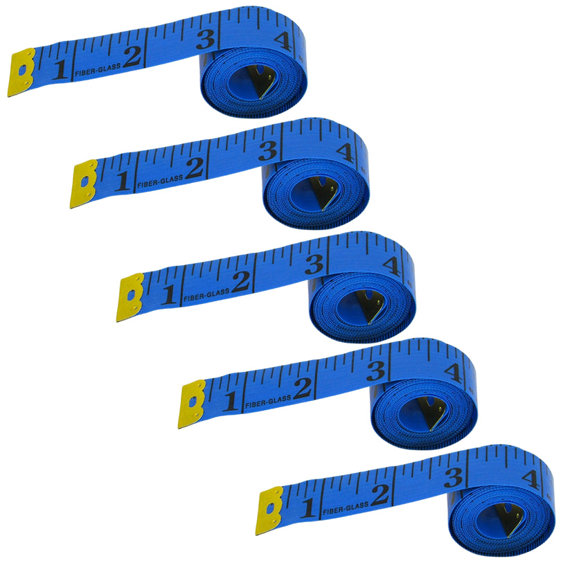 60-Inch Soft Measuring Tape Double-Sided Tailor Ruler for Sewing, Body, and Craft Use, Pack of 5