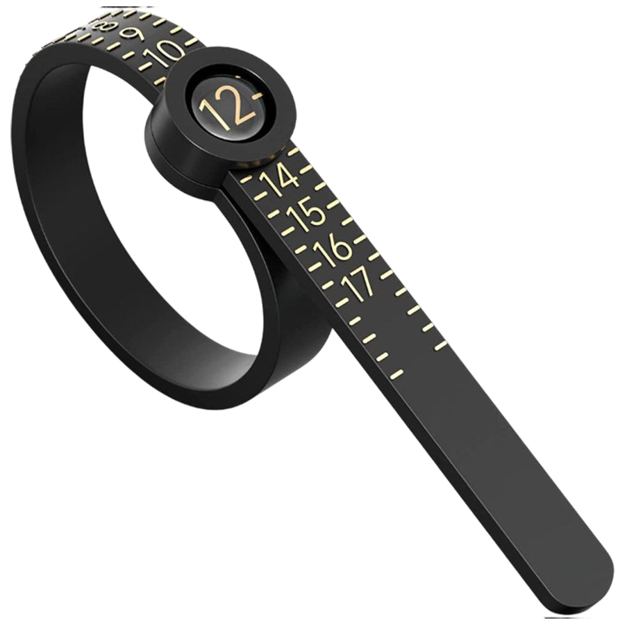Ring Sizer Measuring Tool 1-17 with Magnifier, Reusable Finger Gauge for Accurate Jewelry Sizing