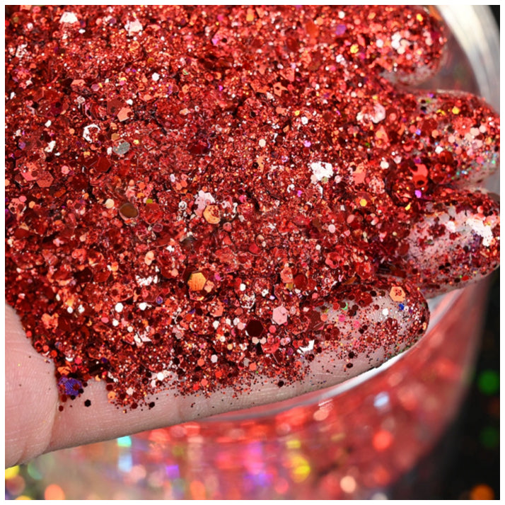 160g Holographic Chunky Glitter for Resin Art, Nails, Face, Hair, Tumblers, Crafts, and DIY Decorations