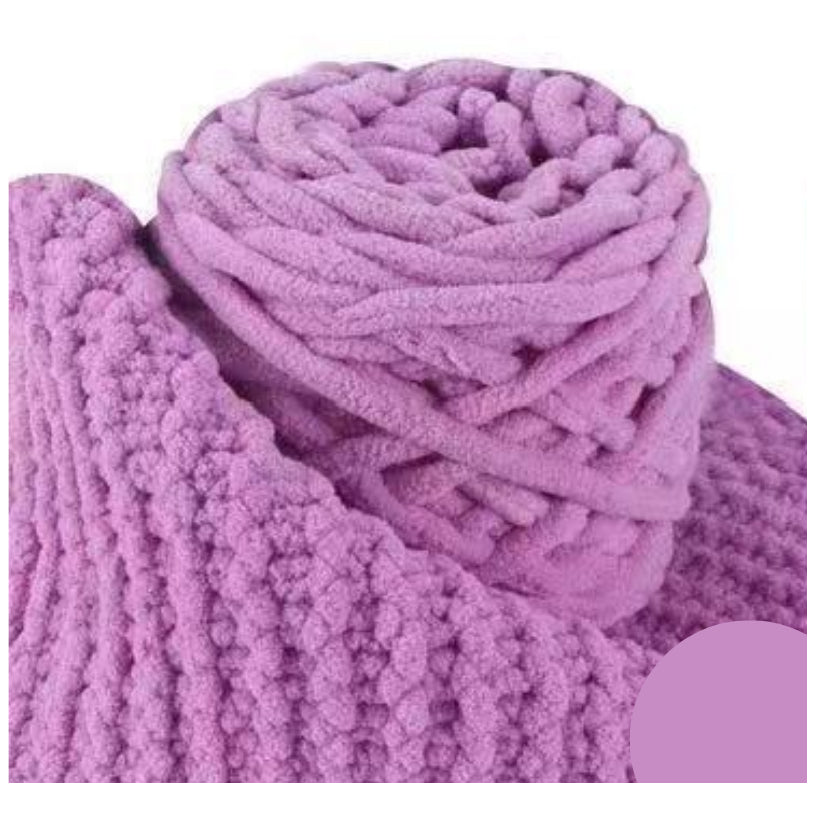 5mm Super Bulky Icicle Chenille Blanket Yarn 100g/3.53oz, 72 Yards for Knitting & Crocheting Crafts