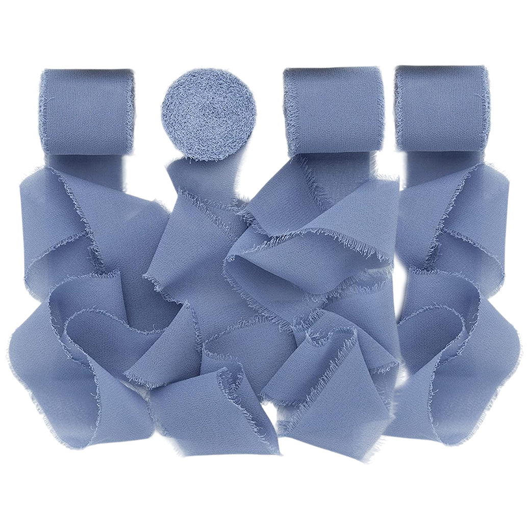 Chiffon Ribbon Rolls 1.5 Inch 5.5 Yards for Gift Wrapping Weddings Parties Floral DIY Crafts, Pack of 4