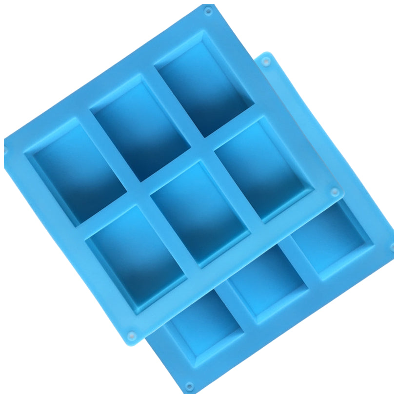 Silicone Soap Molds with 6 Cavities for DIY Soap Wax Chocolate Baking Crafts, Pack of 2