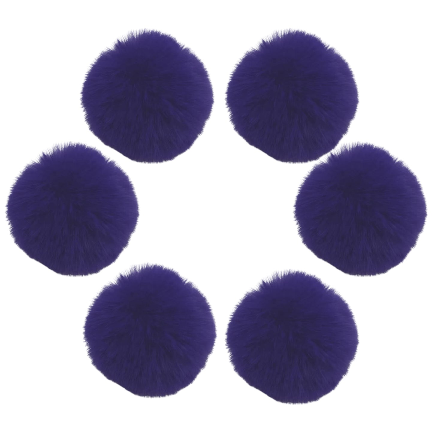 7.5cm Faux Rabbit Fur Ball for DIY Crafts, Keychains, and Decorations, 6-Pack