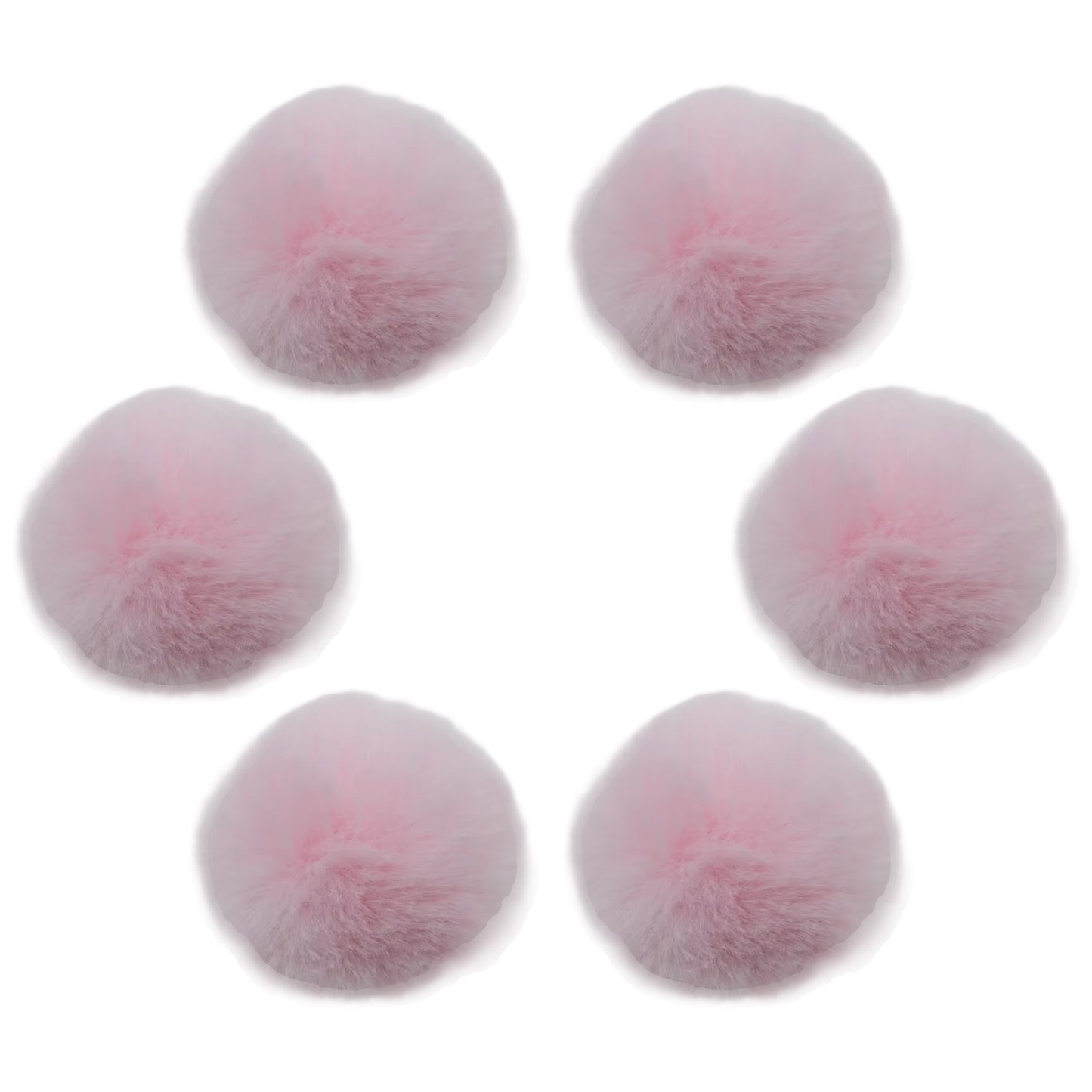 7.5cm Faux Rabbit Fur Ball for DIY Crafts, Keychains, and Decorations, 6-Pack