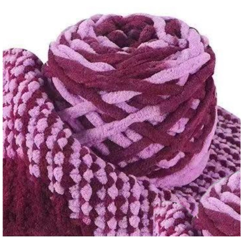 5mm Super Bulky Icicle Chenille Blanket Yarn 100g/3.53oz, 72 Yards for Knitting & Crocheting Crafts