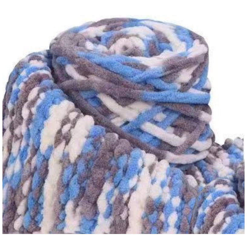 5mm Super Bulky Icicle Chenille Blanket Yarn 100g/3.53oz, 72 Yards for Knitting & Crocheting Crafts