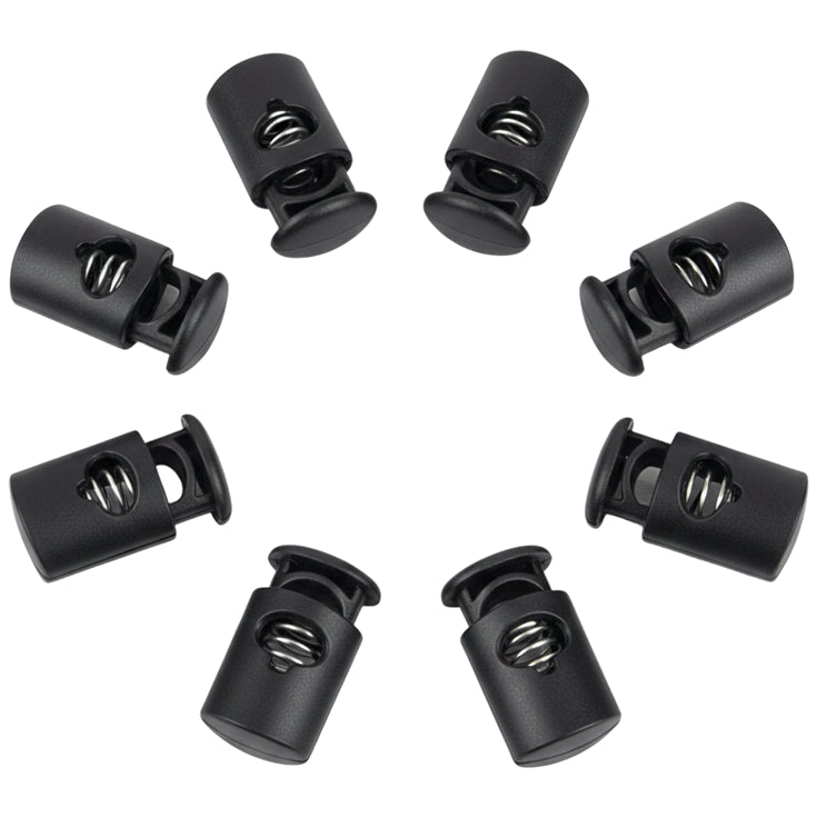 Plastic Cord Lock Single Hole Spring Toggle Stopper for Shoelaces Drawstrings Bags Clothing and Paracord