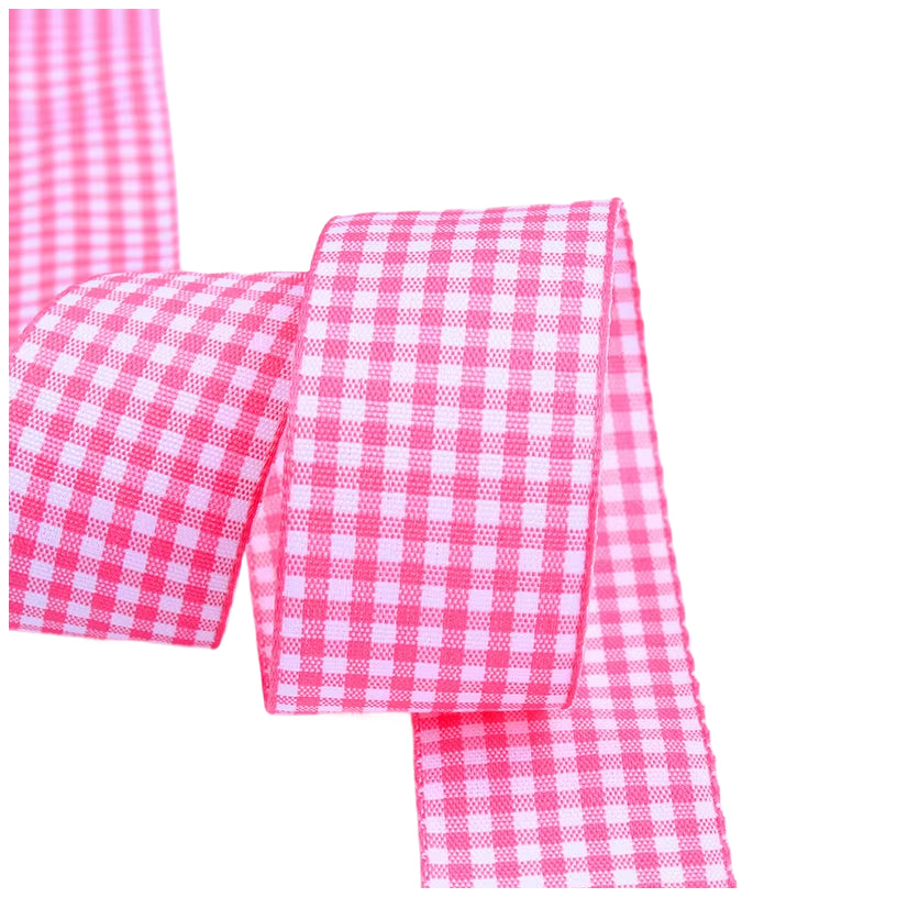 1 Inch Polyester Ribbon 50 Yard Double Faced Plaid Craft Trim for DIY Crafting, Scrapbooking and Christmas Gift Wrapping