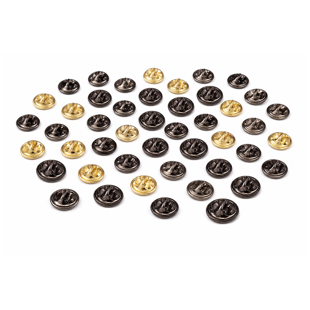 Brass Butterfly Clutch Pin Backs Replacement for Lapel Pins Badges and Tie Tacks, Pack of 50