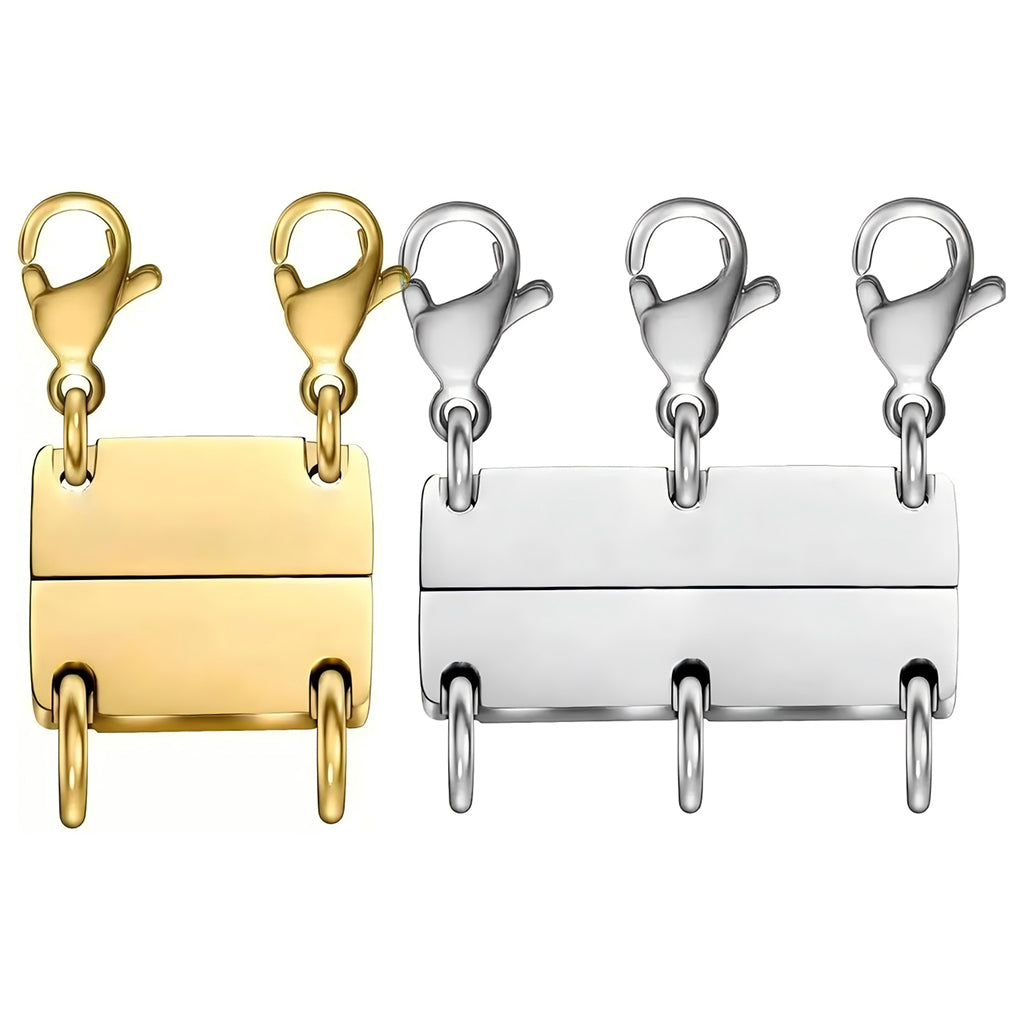 Magnetic Necklace Layering Clasp Separator in Gold for Multi Strand Chains and Secure Jewelry Closure