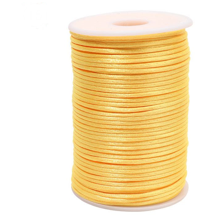 2mm Black Nylon Satin Cord 87.5 Yards for Bracelet, Necklace, Macrame, Beading, and Knot Crafts