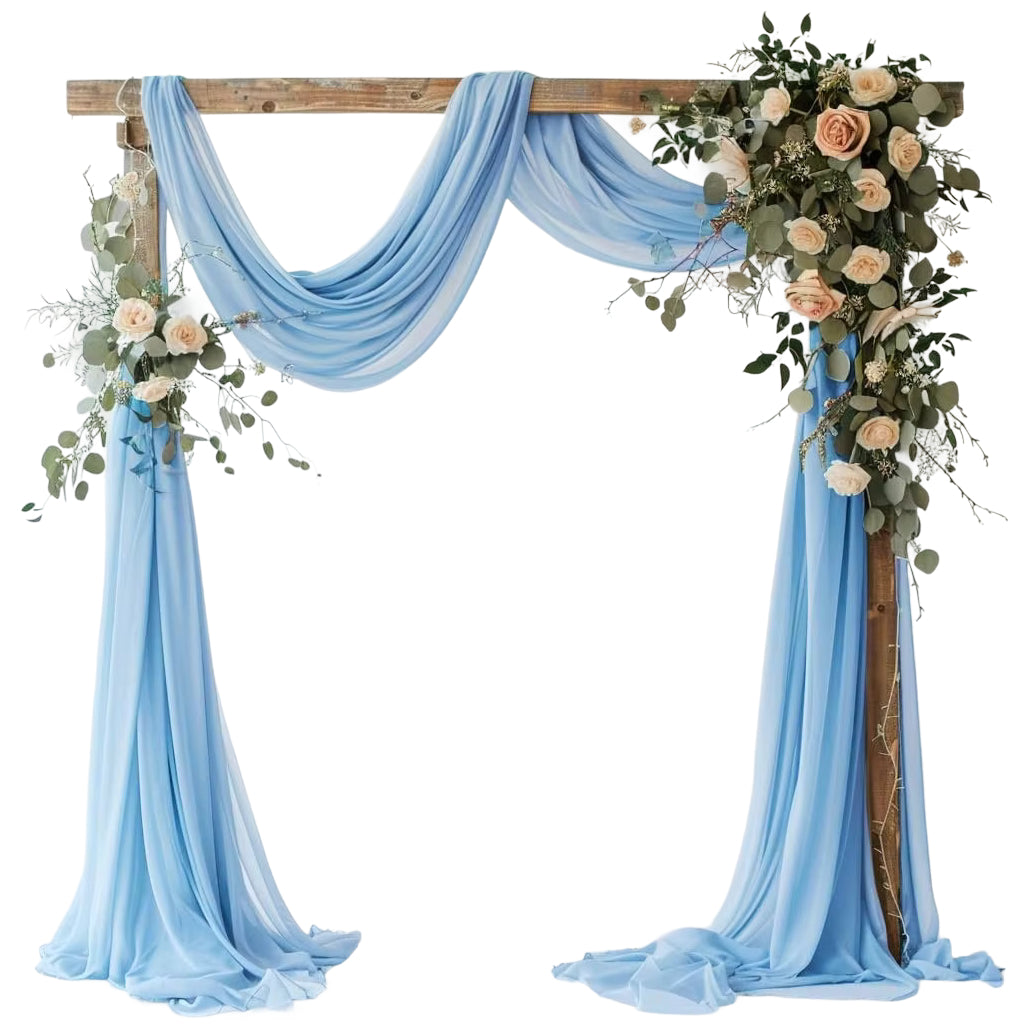 Sheer Chiffon Wedding Arch Draping Fabric 29" x 19 Ft for Events Decorations