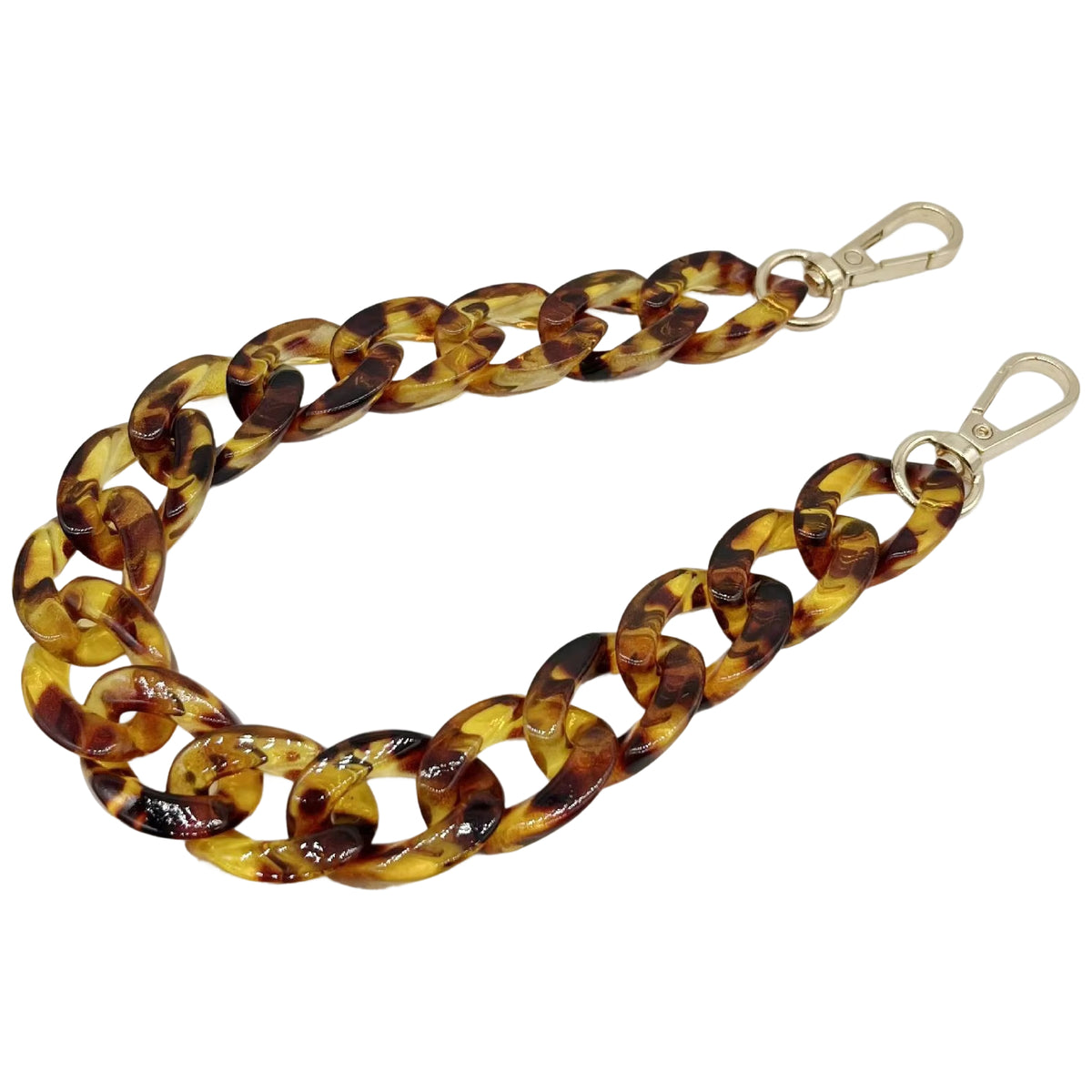 Large Acrylic Flat Chain Strap 14.57 Inch Replacement Handle for Handbags, Purses, and DIY Crafts