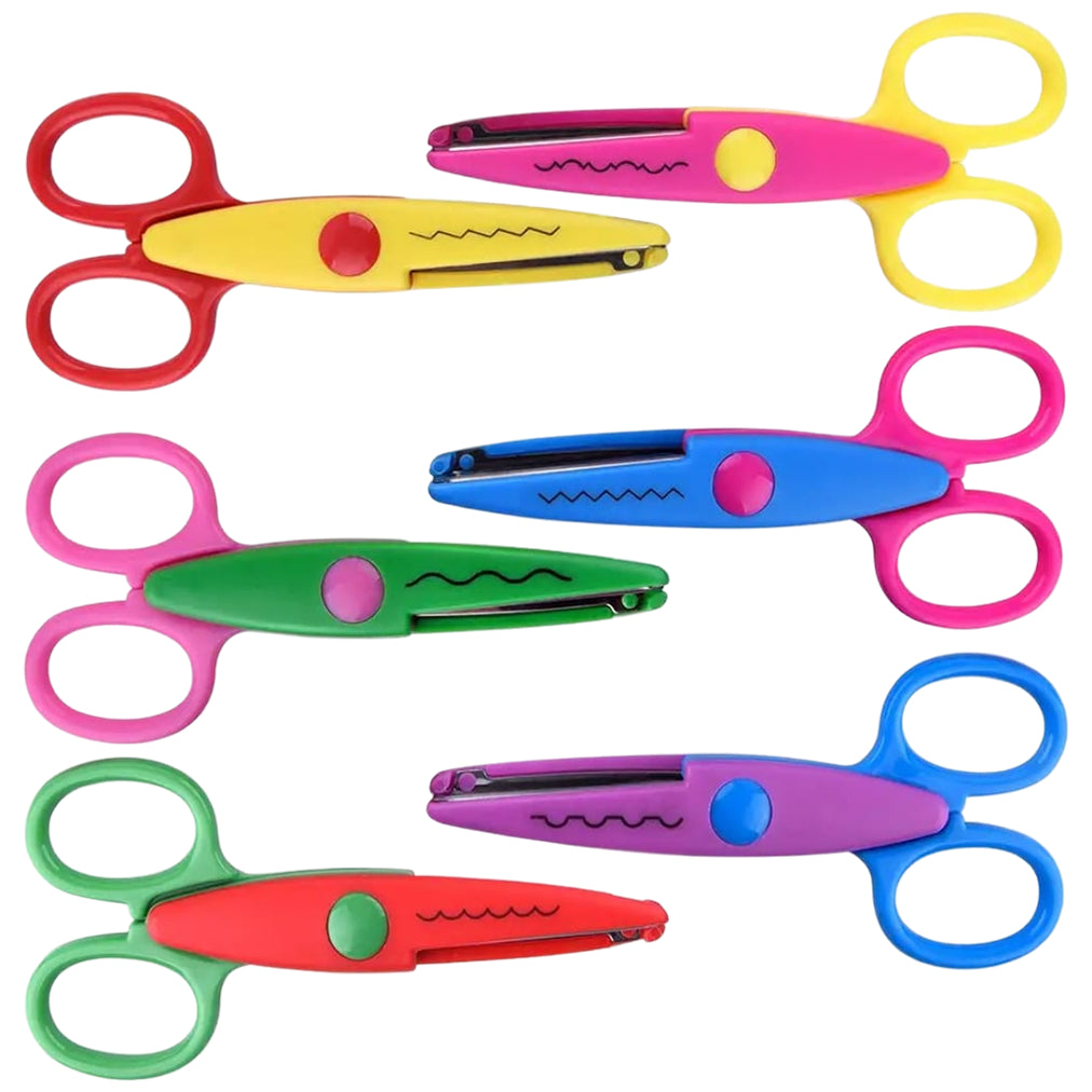 Decorative Edge Craft Scissors for Kids Scrapbooking DIY Paper Crafts and School Projects, Pack of 6