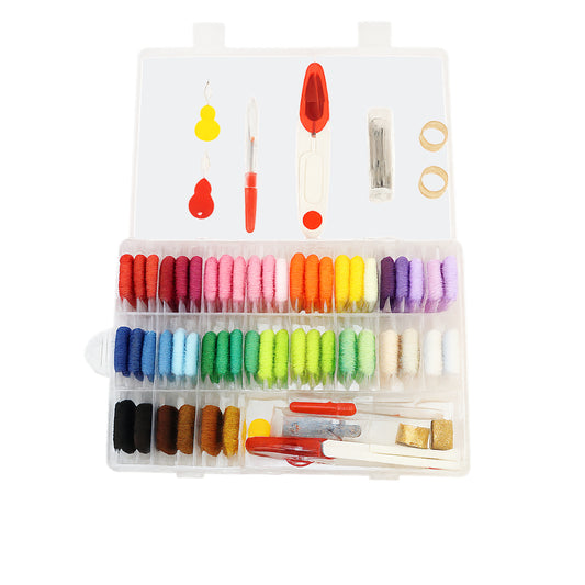 Embroidery Floss Kit With Cotton & Metallic Threads for Cross Stitch, Bracelets, and Crafts