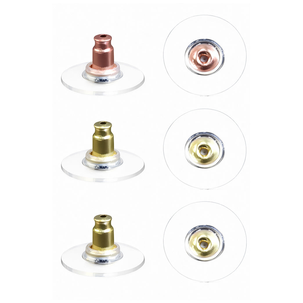 Earring Backs for Stud Earrings Stoppers Hypoallergenic Secure Fit, Pair of 3