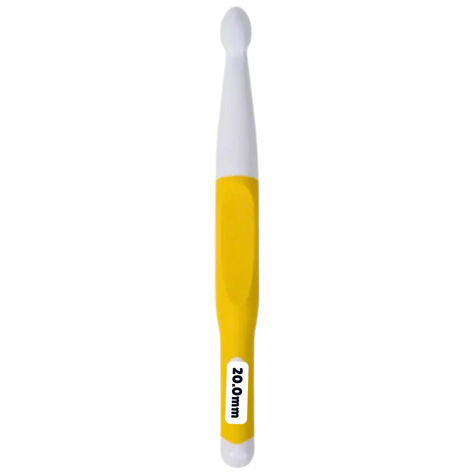 Ergonomic TPR Handle Crochet Hook – Large ABS Rubber Handle for Knitting & Weaving