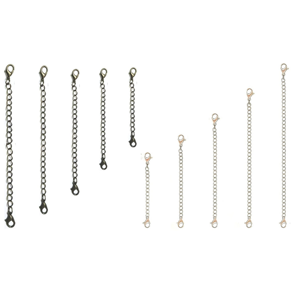Necklace Extenders Chains with Lobster Clasps for Necklaces Bracelets Anklets Jewelry Making