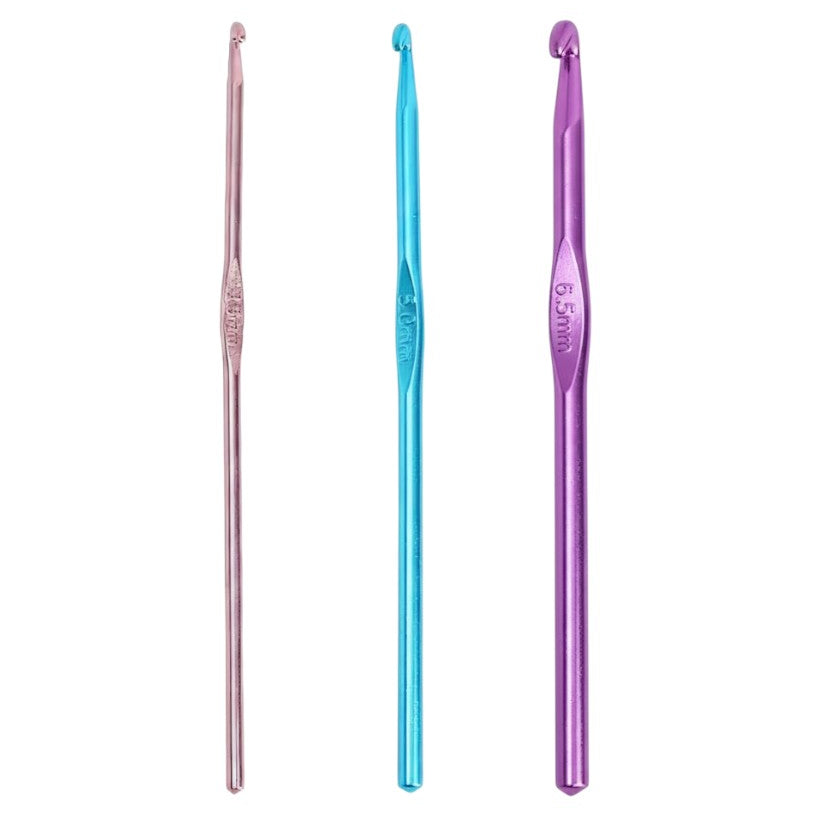 Colorful Aluminum Crochet Hooks Single Head Metal Crochet Needles for Sweater Knitting, Yarn Crafts and DIY Crochet Projects