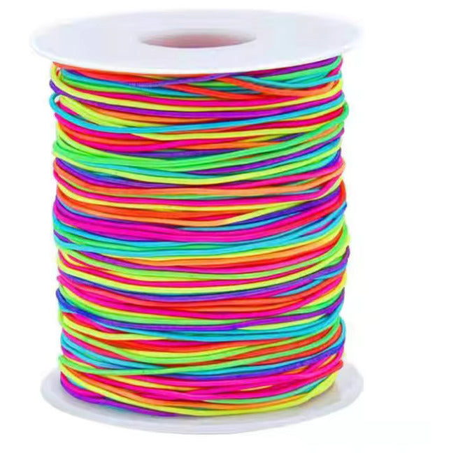 1mm Rainbow Elastic Cord for Jewelry Making, Stretchy Bracelet String for Beading and Craft Projects