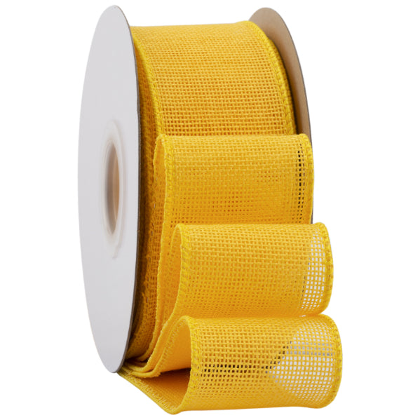 2.5 Inch x 10 Yards Natural Burlap Wired Ribbon Faux Linen for Bows, Wreaths, and Decorations