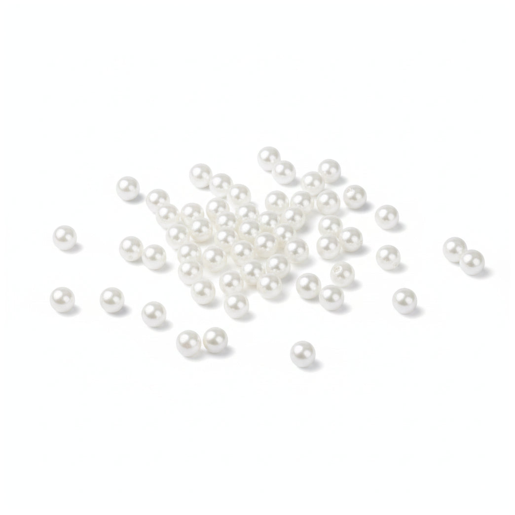 Round Pearl Beads for Jewelry Making with Holes for Bracelets, Necklaces, Earrings, and DIY Craft Projects