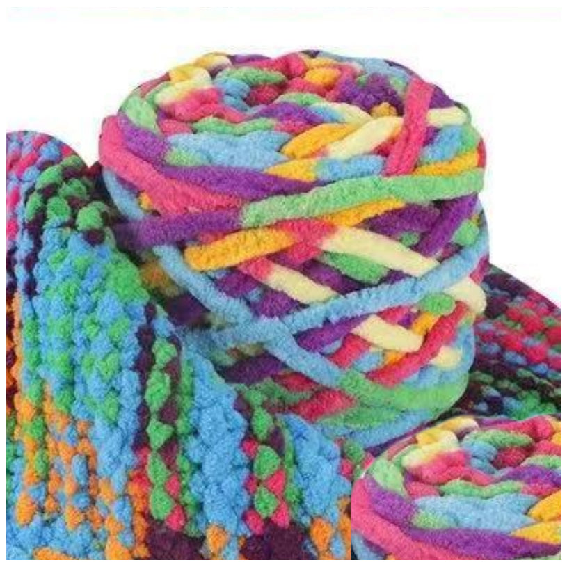 5mm Super Bulky Icicle Chenille Blanket Yarn 100g/3.53oz, 72 Yards for Knitting & Crocheting Crafts