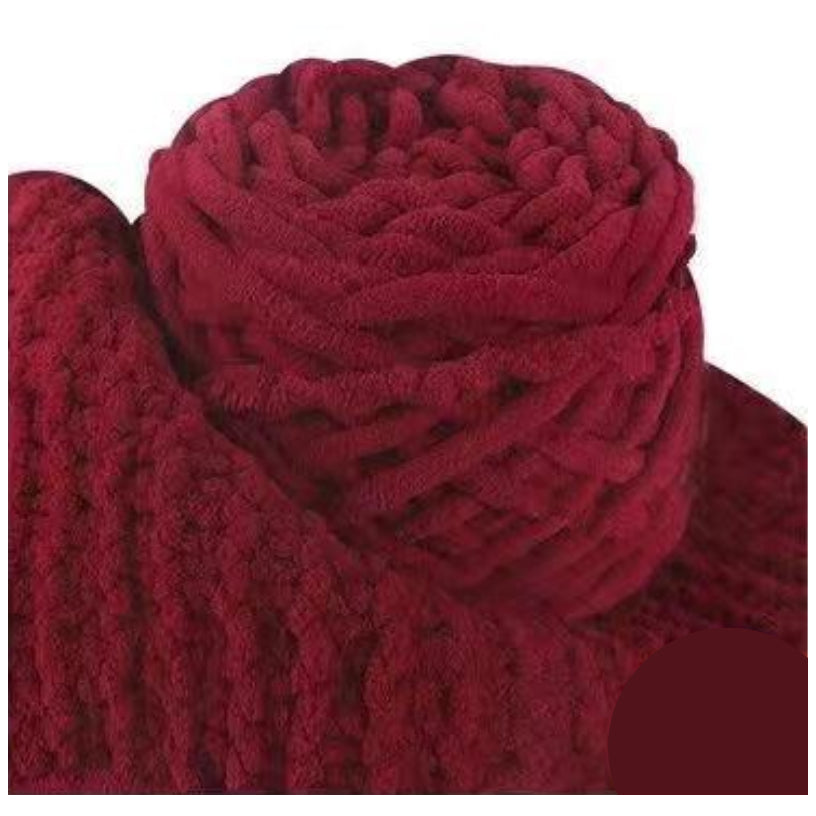 5mm Super Bulky Icicle Chenille Blanket Yarn 100g/3.53oz, 72 Yards for Knitting & Crocheting Crafts