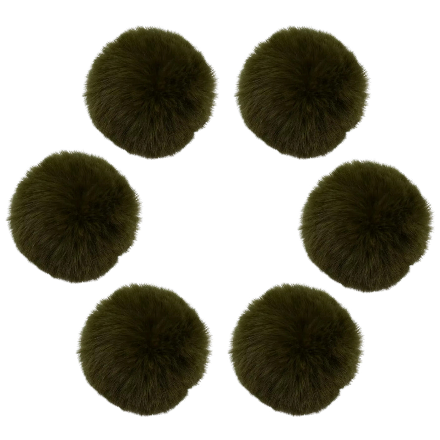 7.5cm Faux Rabbit Fur Ball for DIY Crafts, Keychains, and Decorations, 6-Pack