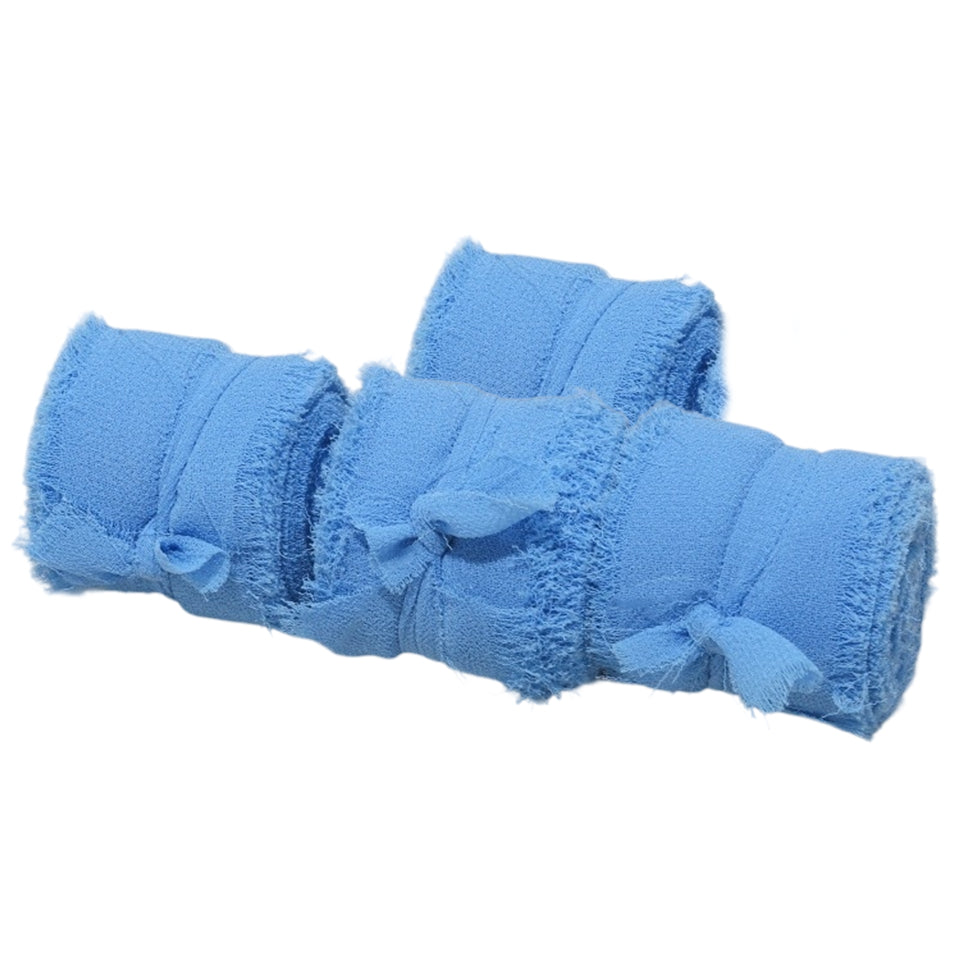 Chiffon Ribbon Rolls 1.5 Inch 5.5 Yards for Gift Wrapping Weddings Parties Floral DIY Crafts, Pack of 4