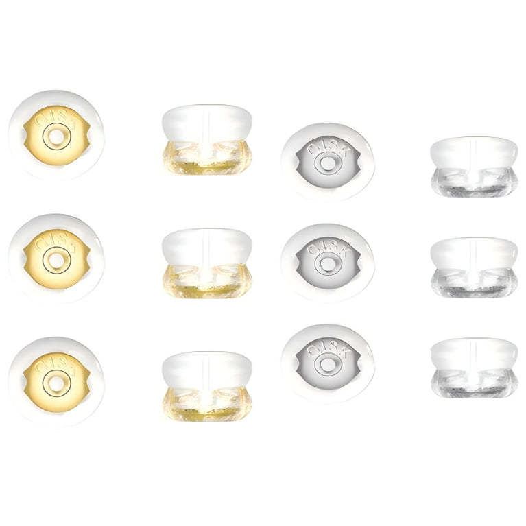 Silicone Locking Earring Backs for Studs and Heavy Earrings Hypoallergenic Clear, Pack of 12