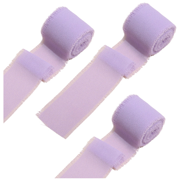 1.5 Inch Chiffon Ribbon 3 Rolls 15 Yards Total for Wedding Bouquets and Floral Decorations