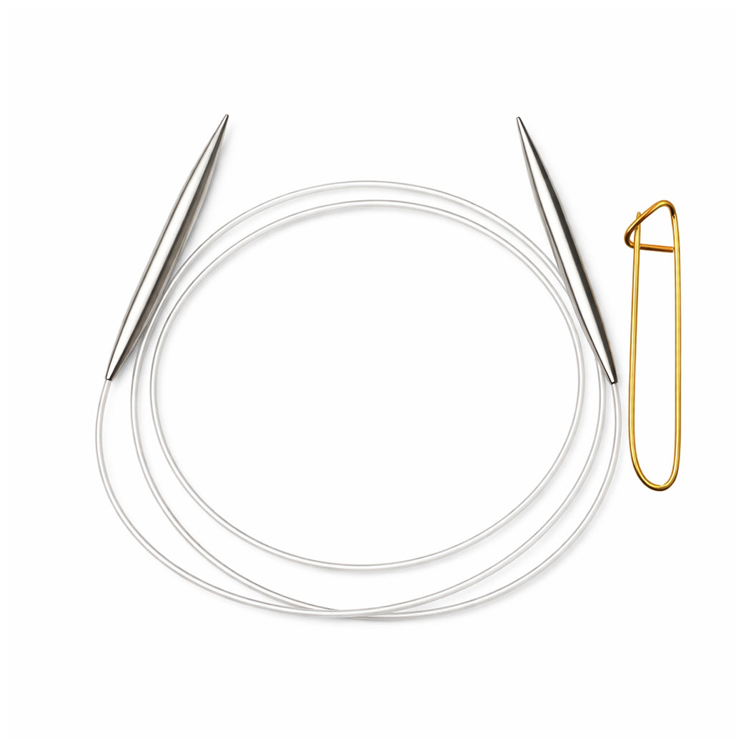 Stainless Steel Circular Knitting Needles with Stitch Holder for Hats Sleeves Scarves Baby Sweaters and Small Projects