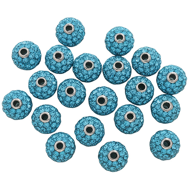 10mm White Rhinestone Beads for Jewelry Making Round Disco Crystal Beads for DIY Bracelets, Earrings and Necklaces