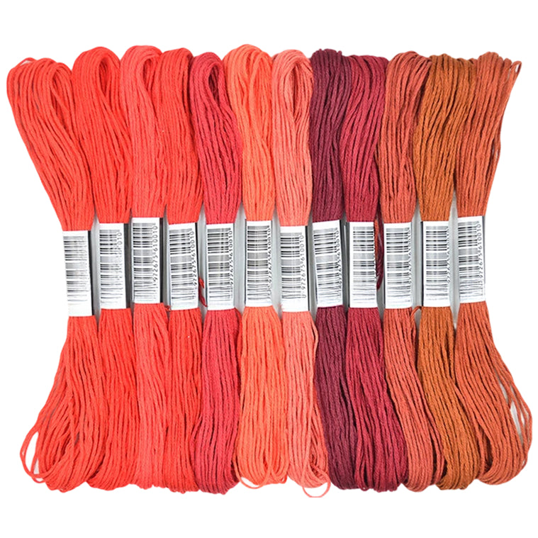 12 Skeins Embroidery Floss 6 Ply Polyester Variegated Threads 105 Yards for Cross Stitch Bracelet Knitting Craft