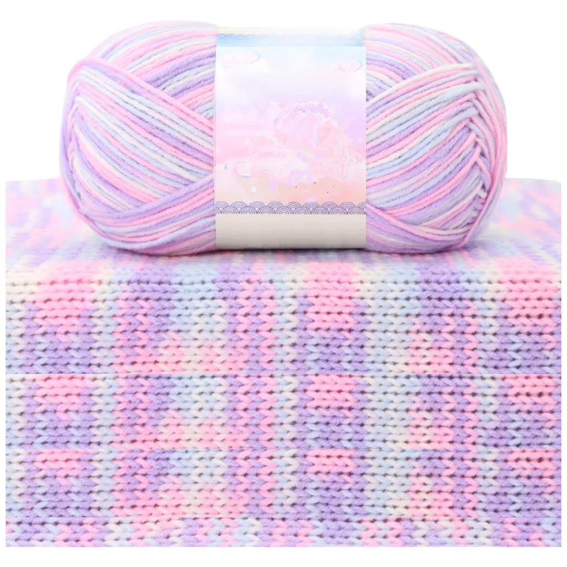 1.5mm Multicolored Fancy Yarn for Knitting & Crocheting Sweaters, Scarves & DIY Crafts, 50 Grams/1.76oz 175 yards