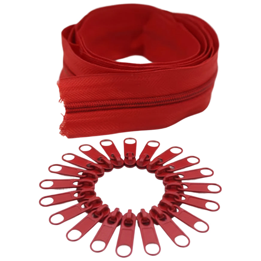 10 Yard Nylon Coil Zipper Roll with 25 Sliders Bulk Sewing Zippers for Bags Clothing Cushions and DIY Crafts