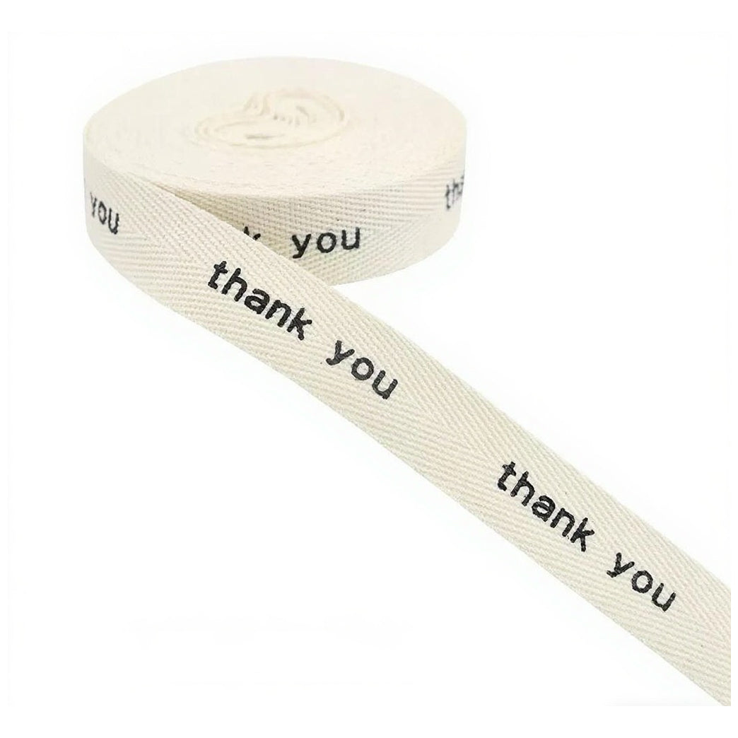 Natural Herringbone Cotton Ribbon 5/8 Inch x 10 Yards for Gift Wrapping Design