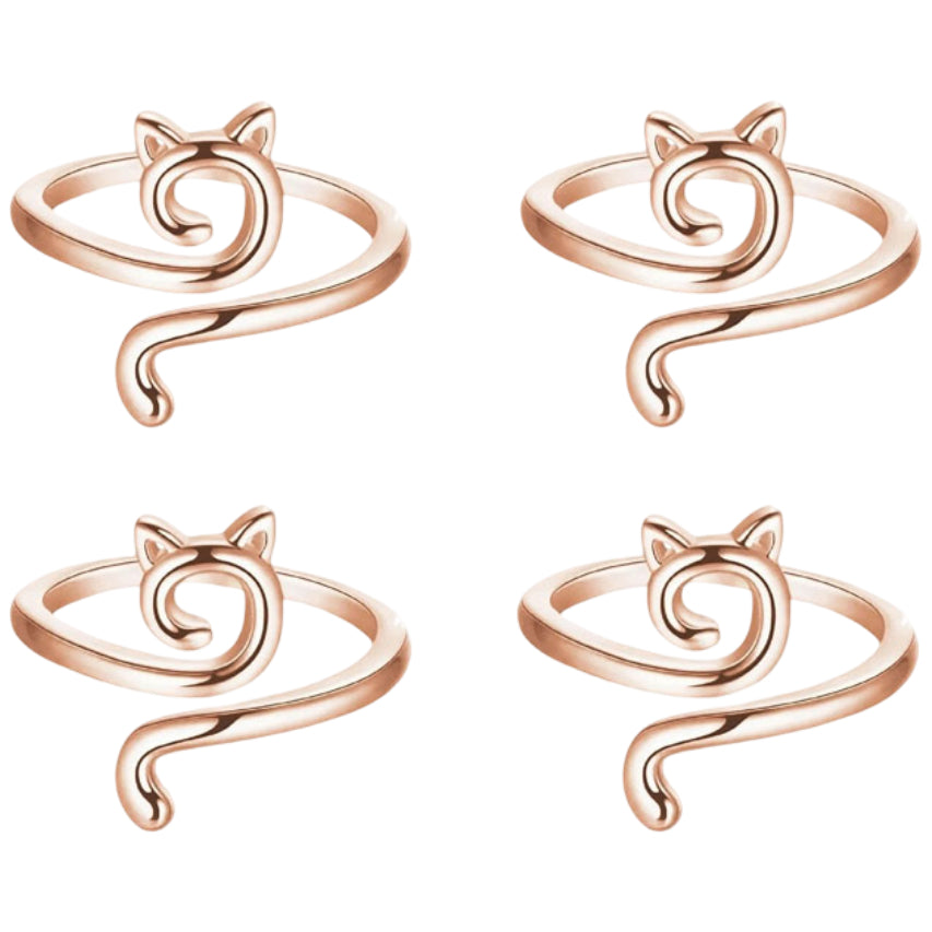 4pcs Cat Design Open Yarn Guide Rings for Faster Knitting and Crochet Thread Control