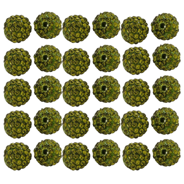 10mm White Rhinestone Beads for Jewelry Making Round Disco Crystal Beads for DIY Bracelets, Earrings and Necklaces